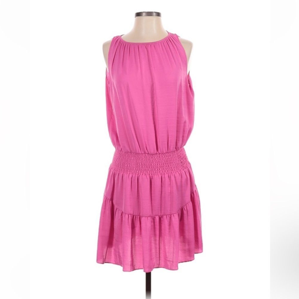 1 state pink smocked dress size Small